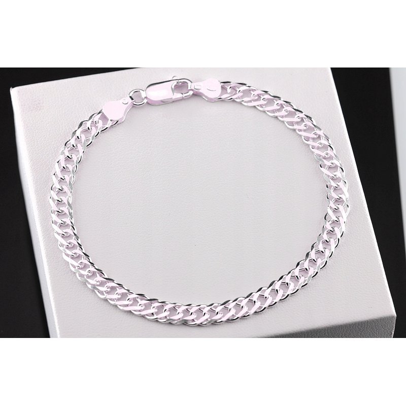 Bransoletka męska Rombo srebro próby 925 szerokość 6mm