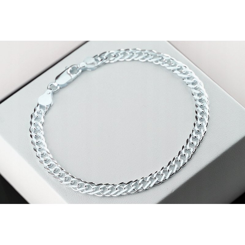 Bransoletka męska Rombo srebro próby 925 szerokość 6mm