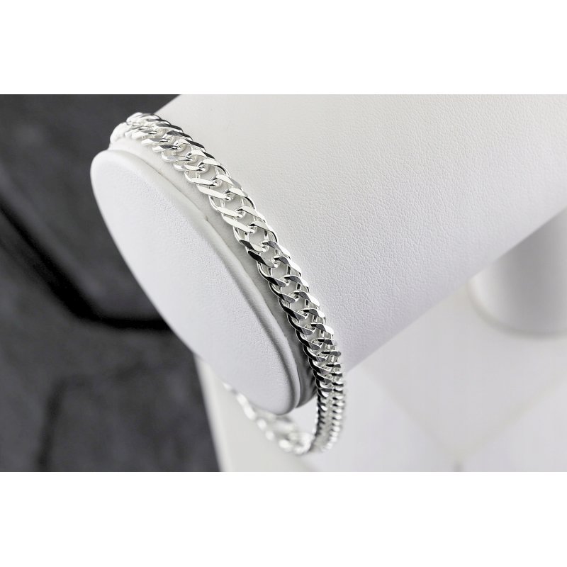 Bransoletka męska Rombo srebro próby 925 szerokość 6mm