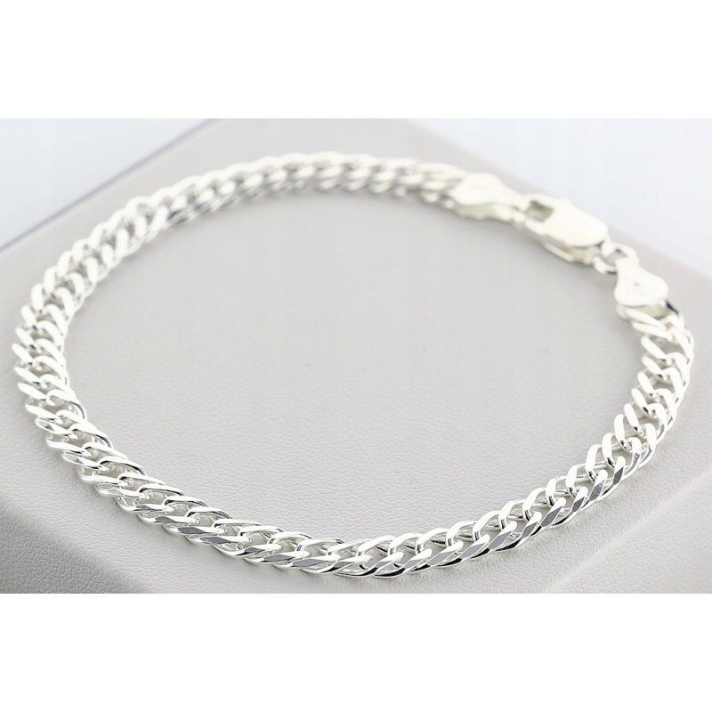 Bransoletka męska Rombo srebro próby 925 szerokość 6mm