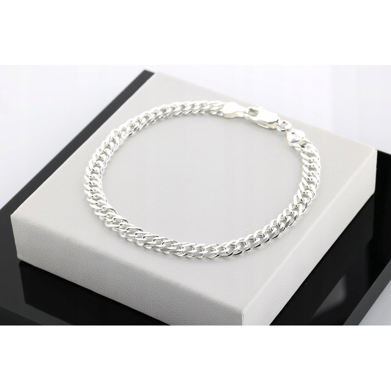 Bransoletka męska Rombo srebro próby 925 szerokość 6mm