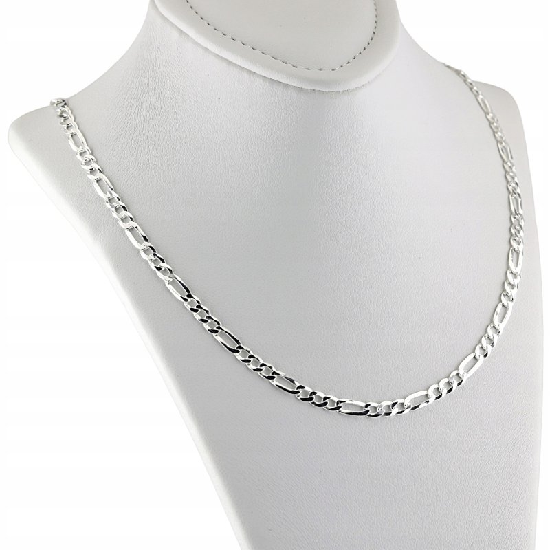 Srebrny łańcuszek Figaro Diamentowany próby 925  długość 55cm szerokość 3,4mm