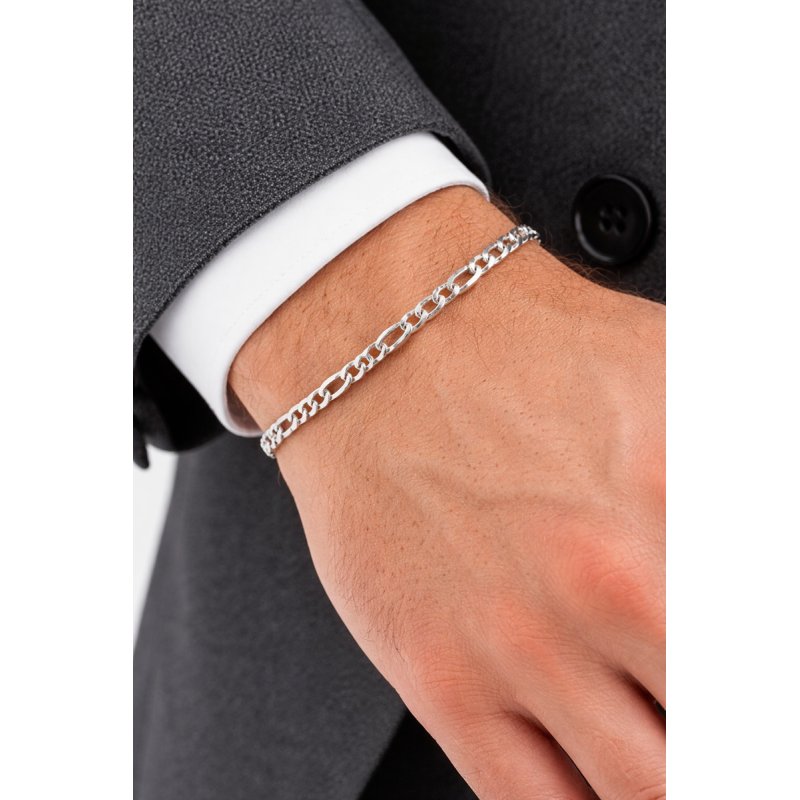 Srebrna męska bransoletka Figaro szerokość 4,5mm próby 925