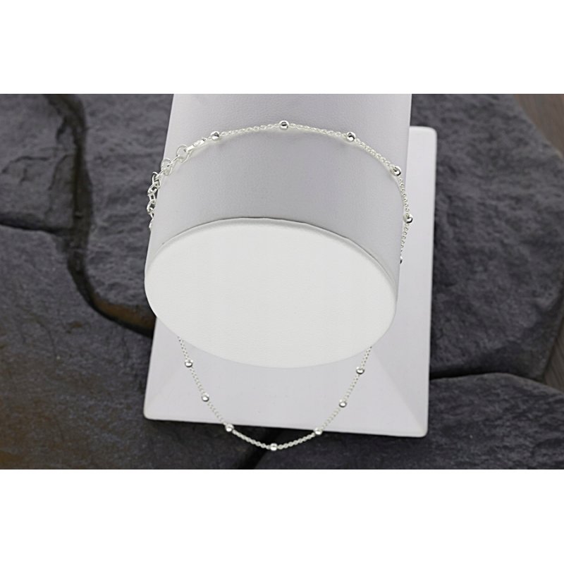 Subtelna bransoletka damska na nogę srebro próby 925