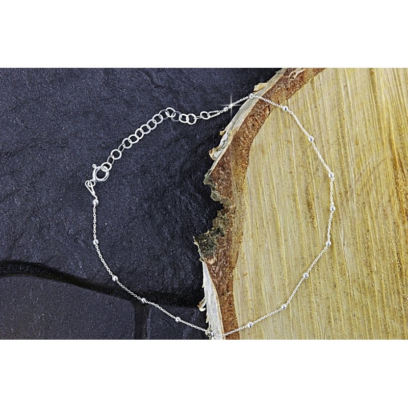 Subtelna bransoletka damska na nogę srebro próby 925