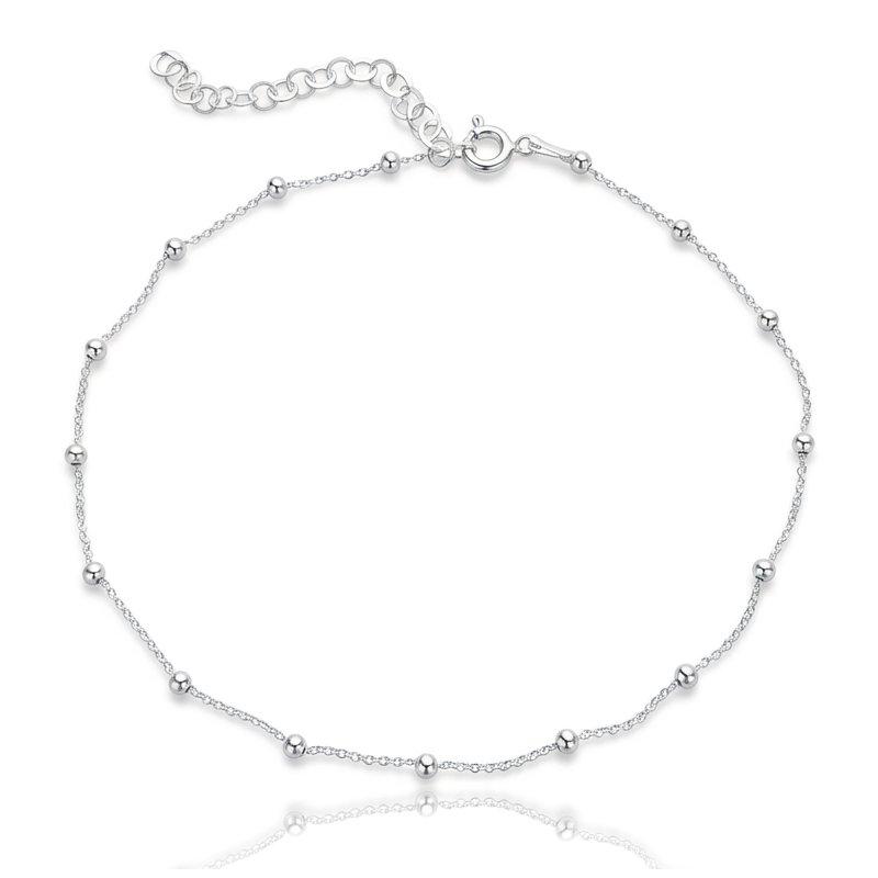 Subtelna bransoletka damska na nogę srebro próby 925