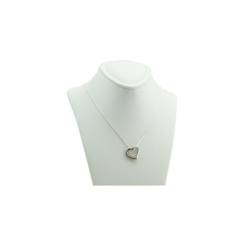 Łańcuszek damski z serduszkiem srebro próby 925