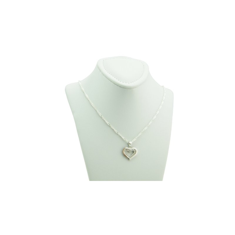 Łańcuszek damski z serduszkiem srebro próby 925