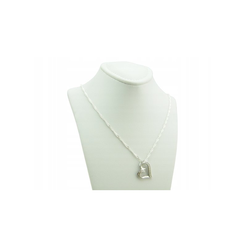 Łańcuszek damski z serduszkiem srebro próby 925