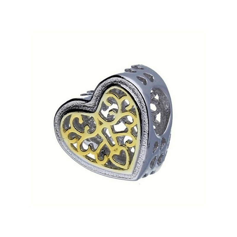 Koralik Beads Charms Serce srebro próby 925