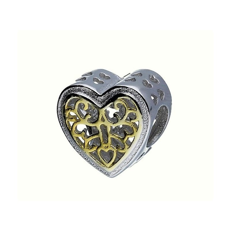 Koralik Beads Charms Serce srebro próby 925