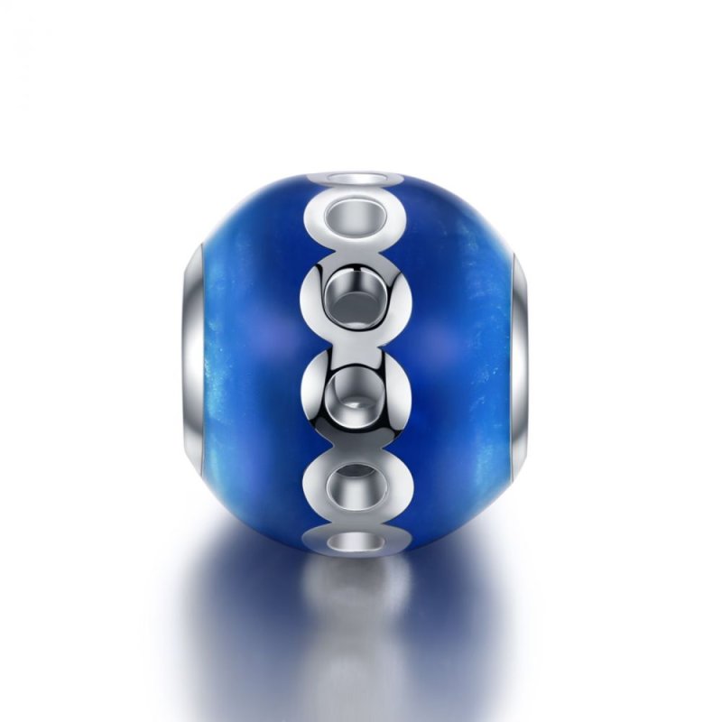 Koralik Beads Charms Emalia Niebieska srebro próby 925