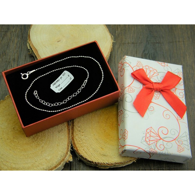 Bransoletka damska na nogę kuleczka srebro próby 925