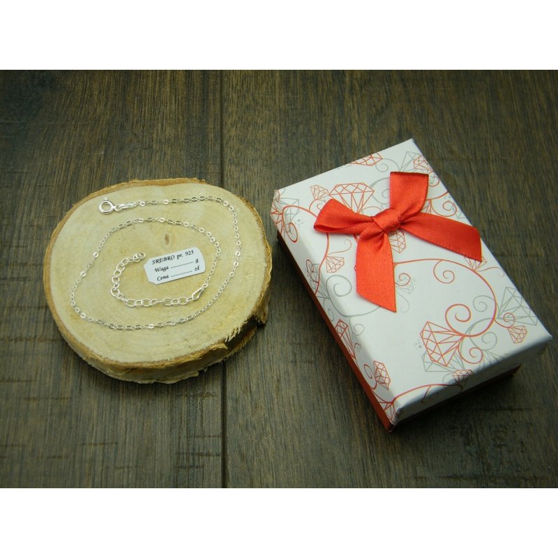 BRransoletka damska Ankier Płaski na nogę srebro próby 925