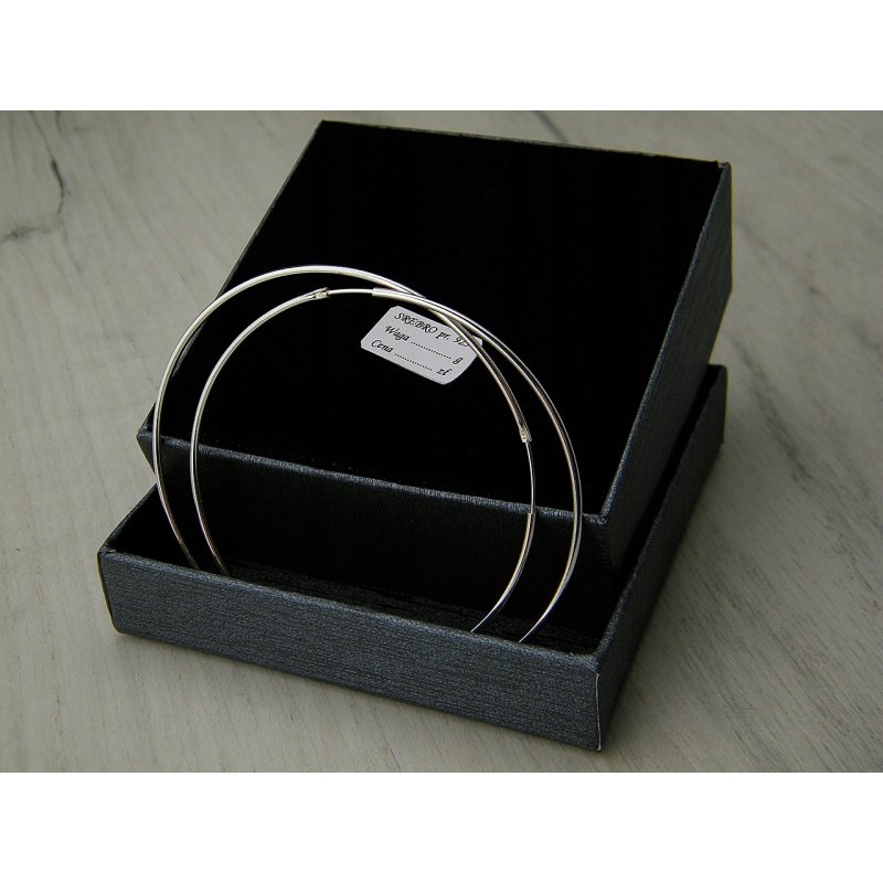 Subtelne kolczyki Koła średnica 6cm srebro próby 925