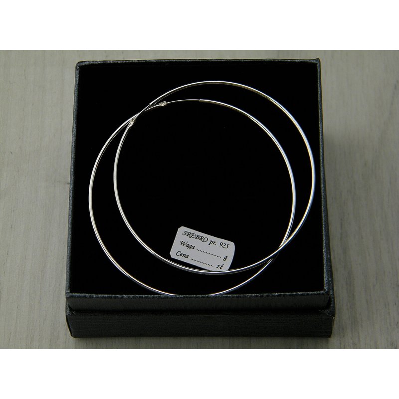 Subtelne kolczyki Koła średnica 6cm srebro próby 925