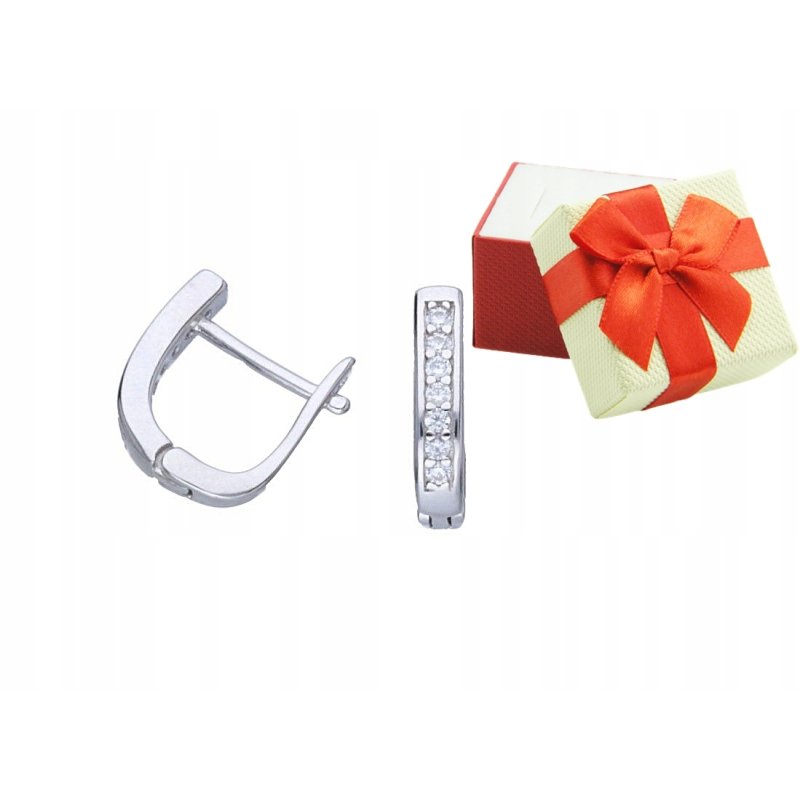 Kolczyki z cyrkoniami srebro próby 925