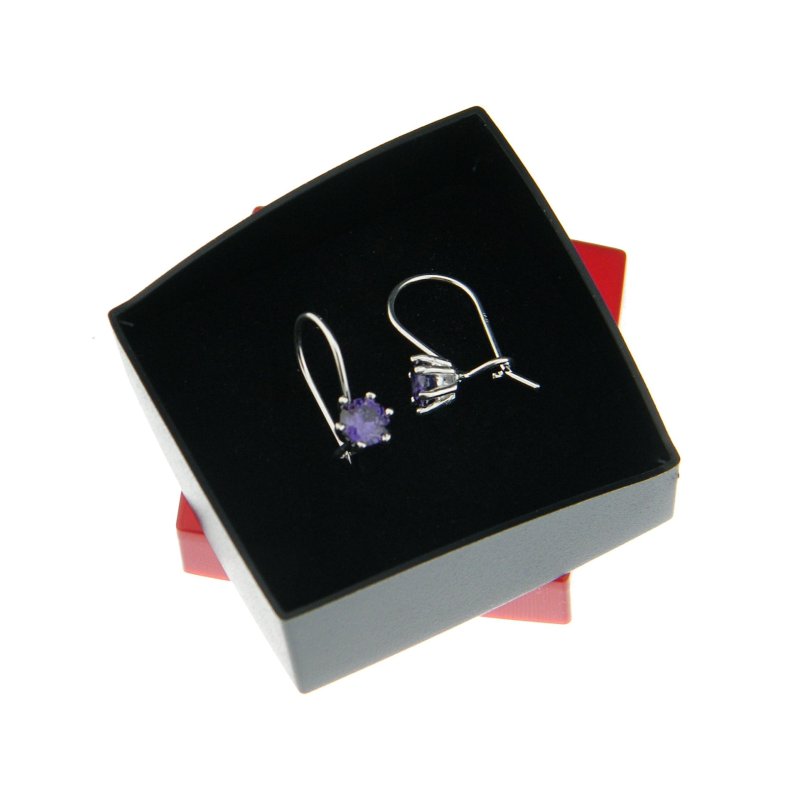 Kolczyki damskie z cyrkoniami srebro próby 925