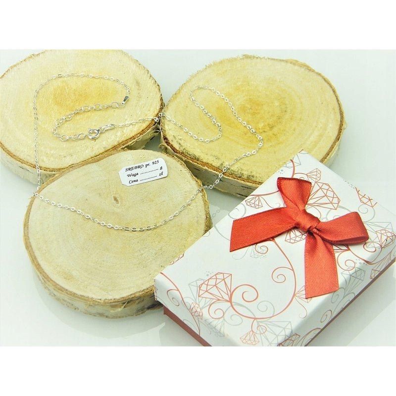 Łańcuszek damski Ankier Płaski srebro próby 925