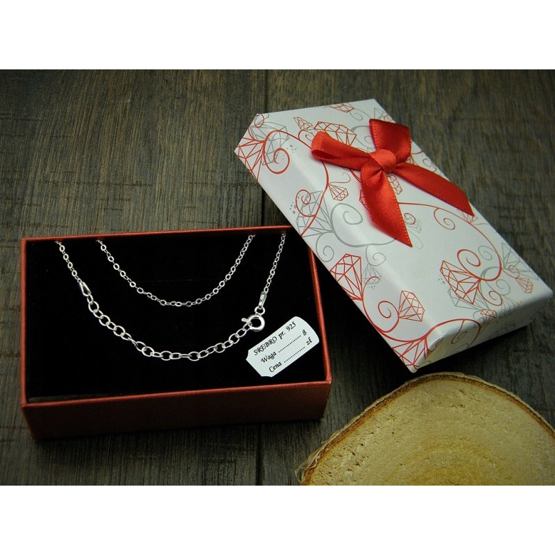 Łańcuszek damski Ankier Płaski srebro próby 925