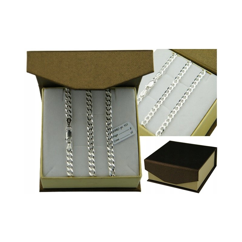 Łańcuszek męski pancerka 50cm srebro próby 925