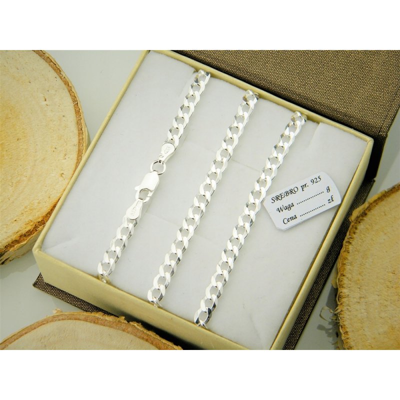 Łańcuszek męski pancerka 60cm srebro próby 925