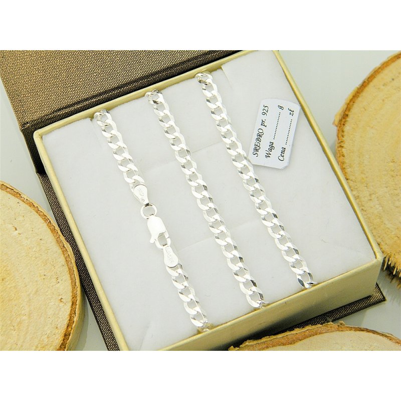 Łańcuszek męski pancerka 55cm srebro próby 925