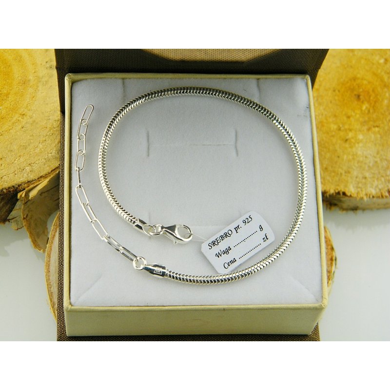 Bransoletka damska modułowa baza Bead Charms srebro próby 925