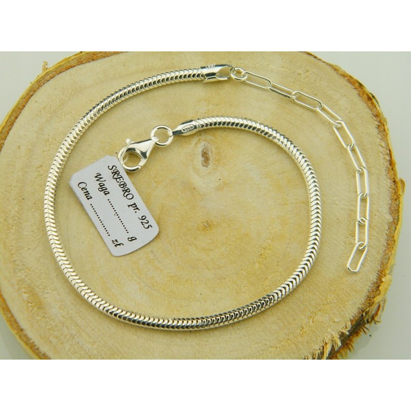 Bransoletka damska modułowa baza Bead Charms srebro próby 925