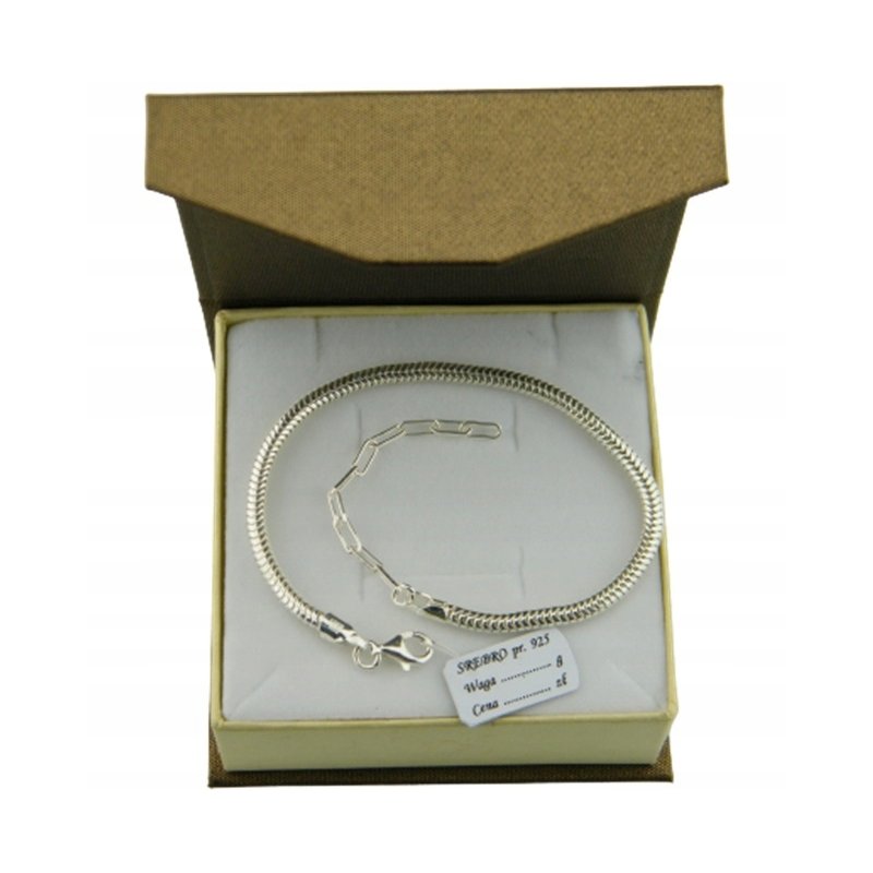 Bransoletka damska modułowa baza Bead Charms srebro próby 925