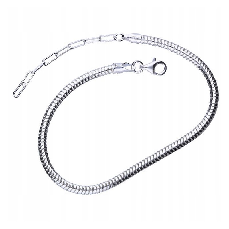 Bransoletka damska modułowa baza Bead Charms srebro próby 925