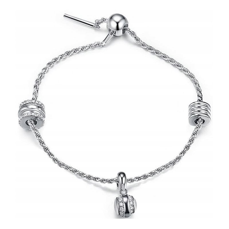 Bransoletka damska  baza modułowa Charmsy srebro próby 925